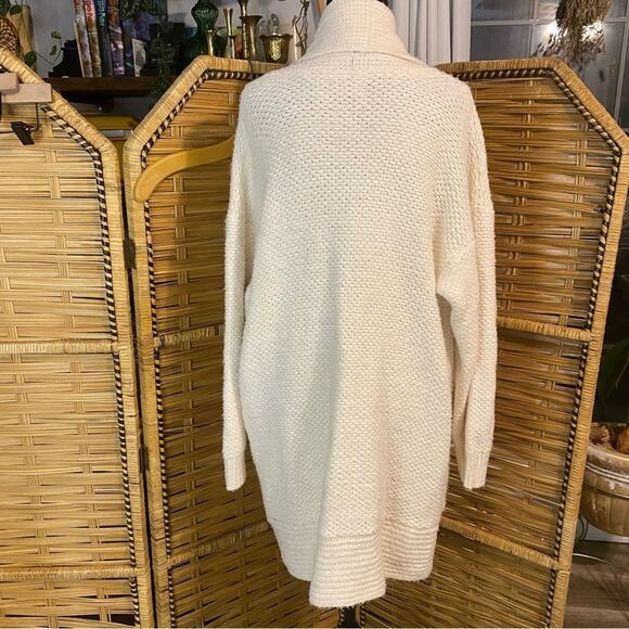 Pilcro Cream Oversized Open Long Cardigan Sweater Soft cotton blend XL cozy - Picture 7 of 9